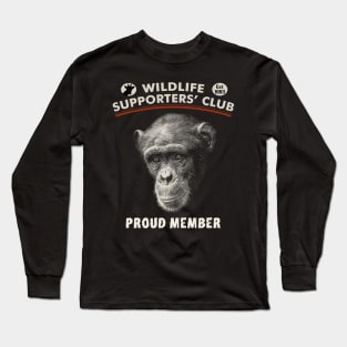 Chimpanzee Close-up Picture for Wildlife Supporters Long Sleeve T-Shirt